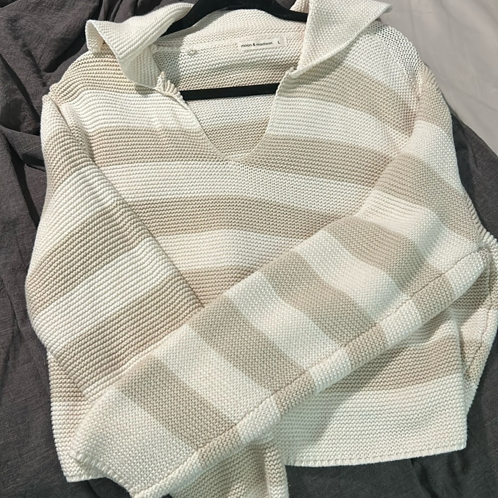Neutral striped sweater
